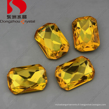 13 * 18mm En Gros 2015 Chine Topaz Cristal Strass avec Pierre